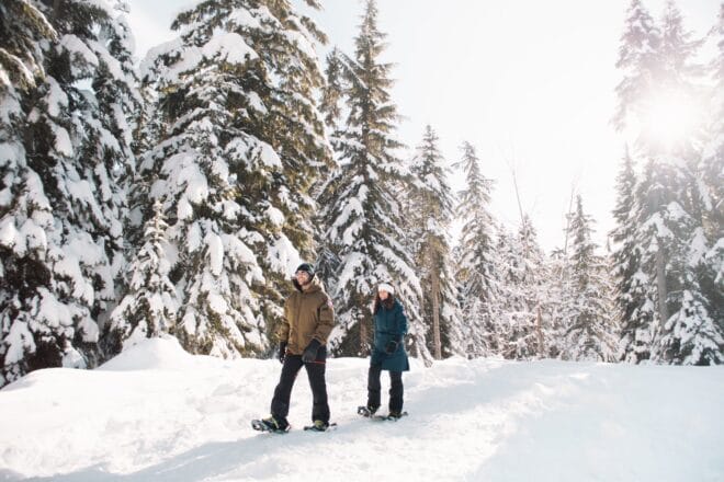 Peaceful snowshoe adventure for two on Whistler’s scenic winter trails