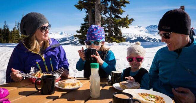 Patio Family Fun in Spring in Whistler