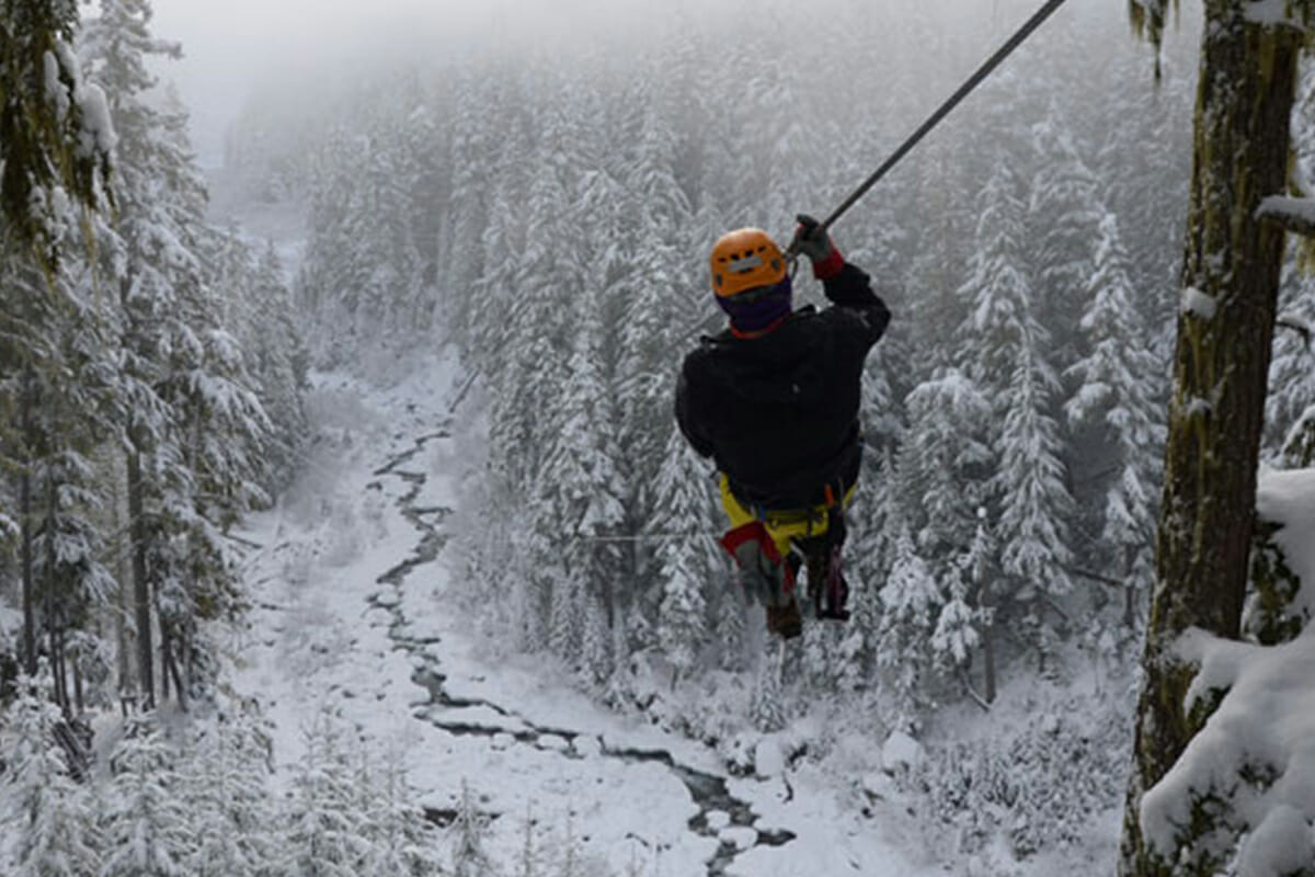 Ziptrek Eco Tours in Winter in Whistler, BC. Book with Whistler Reservations today!
