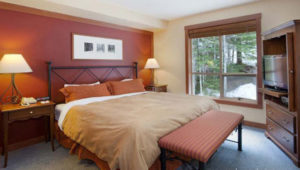 One bedroom at the Horstman House in Whistler, BC