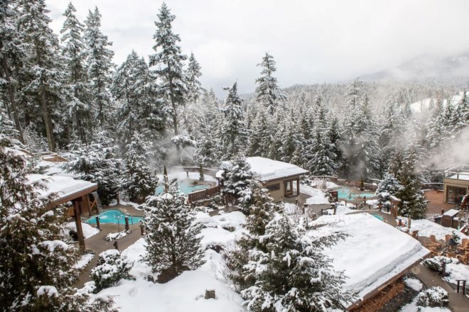Whistler nordic spa in Winter