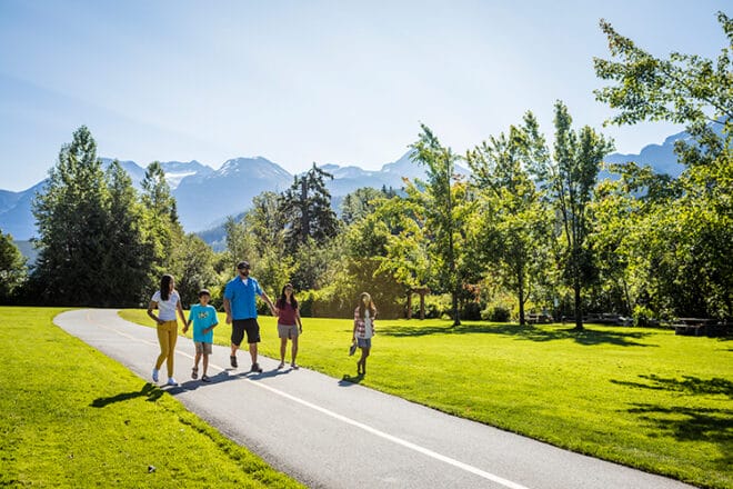 Family on Whistler Valley Trail Network