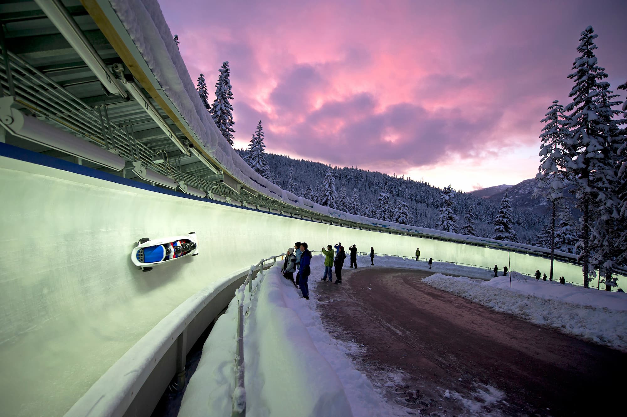Whistler Bobsleigh track at dusk
